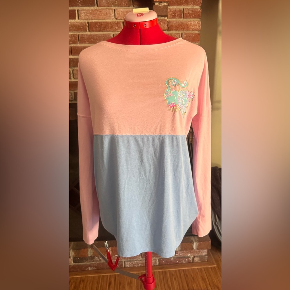 Lilly Pulitzer Pink and Blue Finn Long Sleeve Tee